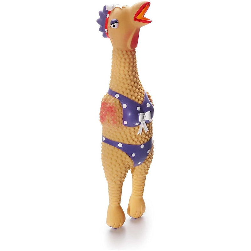 Charming Pet Squawkers Henrietta Latex Rubber Chicken Interactive Dog Toy, Large