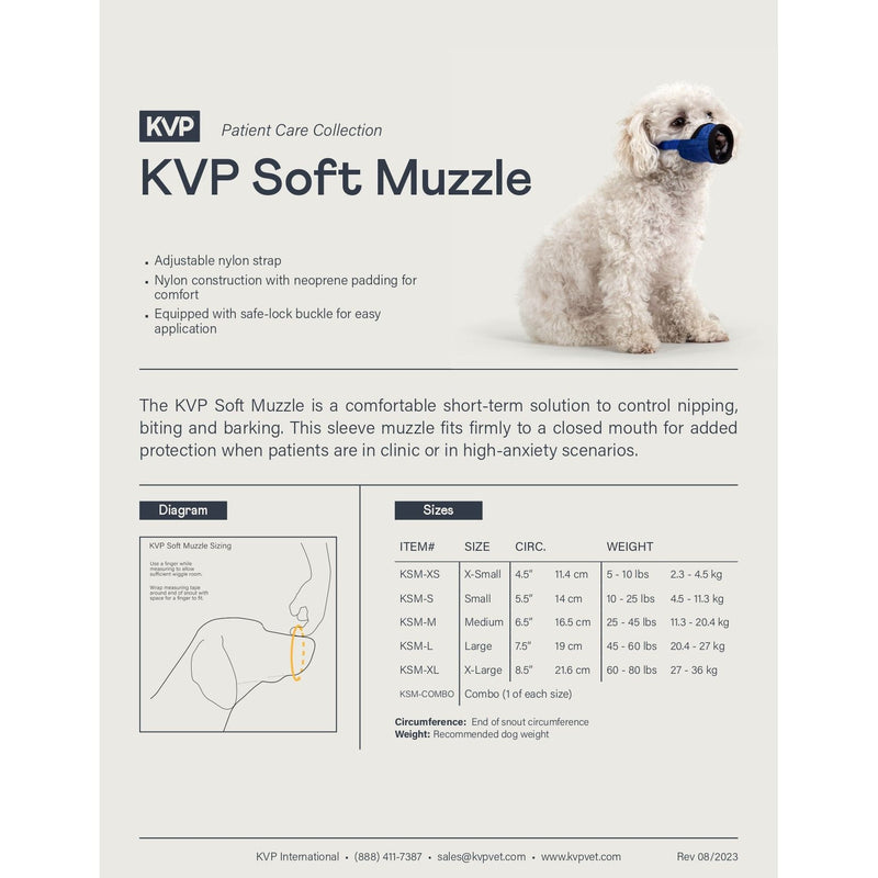 KVP Soft Muzzle Padded Secure Animal Dog Restraint Small 10-25 lbs.