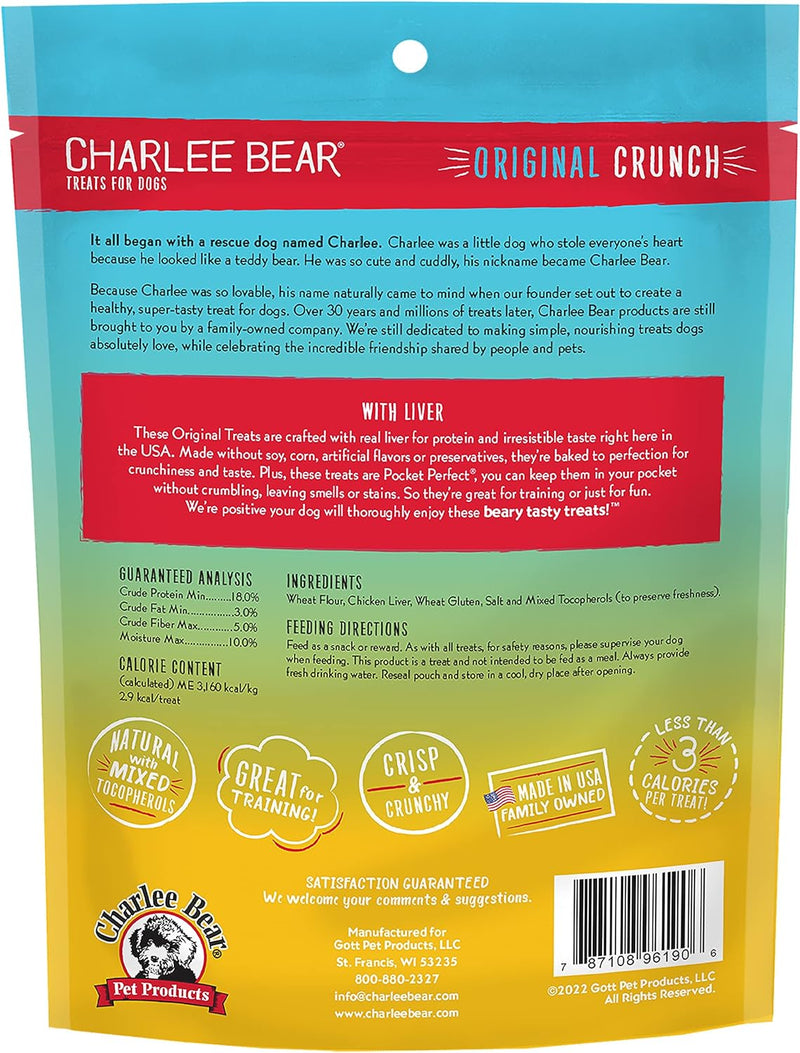 Charlee Bear Original Dog Treats, Chicken Liver Flavor 16 oz. 4-Pack