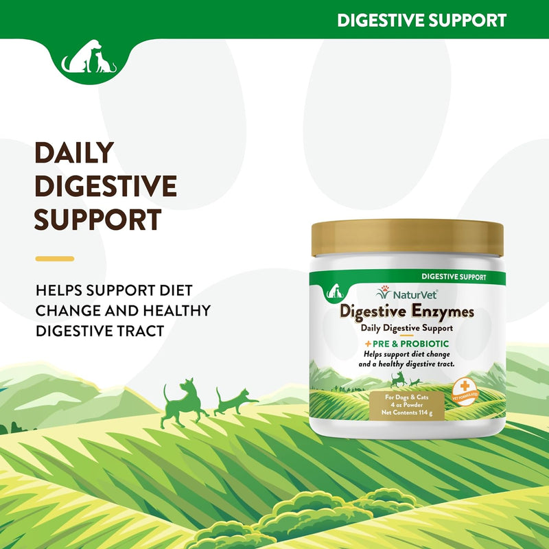 NaturVet Digestive Enzymes Aid Pet 4 oz. Powder