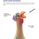 Charming Pet Squawkers Grandma Hippie Chick Latex Rubber Chicken Dog Toy, Large