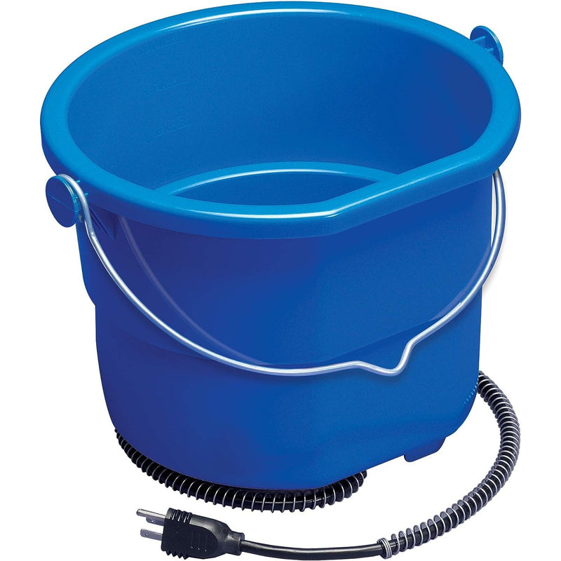 API Heated Bucket Heated Flat Back Bucket, 10 Quart Blue