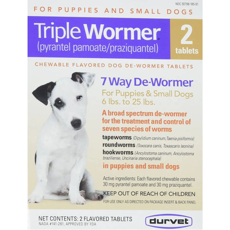 Durvet Triple Wormer 7 Way Dog Puppy Dewormer Durvet