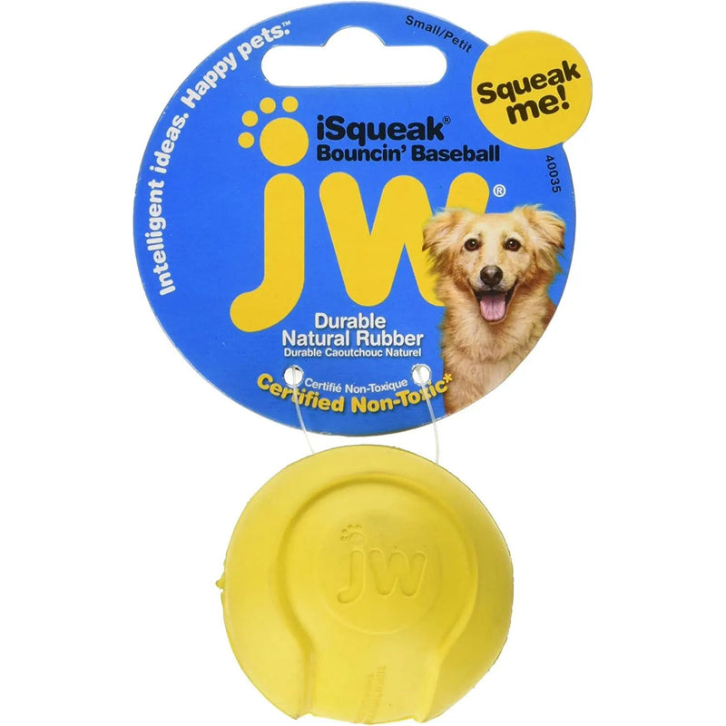 JW Pet Company iSqueak Bouncin' Baseball Dog Toy, Small JW Pet