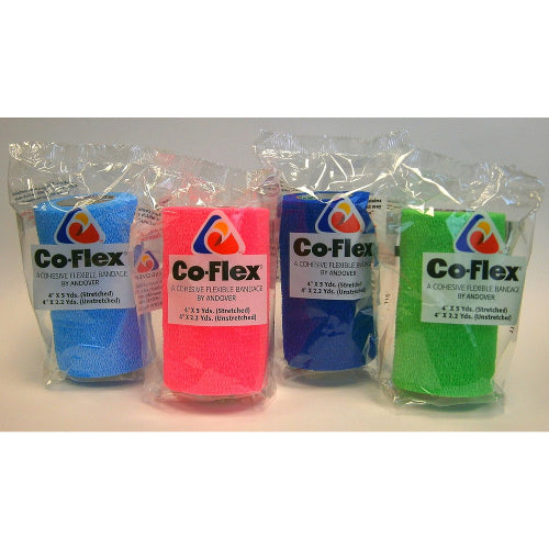 Co-Flex Flexible Bandaging Tape  4" x 5 Assorted Colors 4-Pack