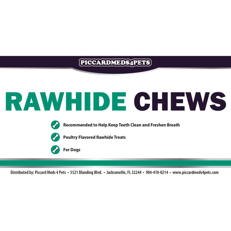 Piccardmeds4pets Rawhide Dental Chews for Med Dogs 11lbs-25lbs. Piccard Meds 4 Pets