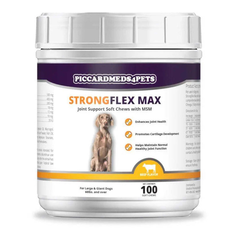 Piccardmeds4pets StrongFlex Max Joint Support Chews LG Dogs 100ct Piccard Meds 4 Pets