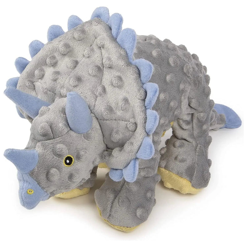 goDog Dinos Triceratops w/Chew Guard Technology Dog Toy, Gray L goDog