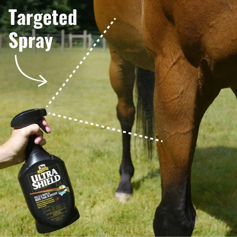 Absorbine UltraShield EX Fly Spray for Horses Dogs Animals 32 oz. Absorbine