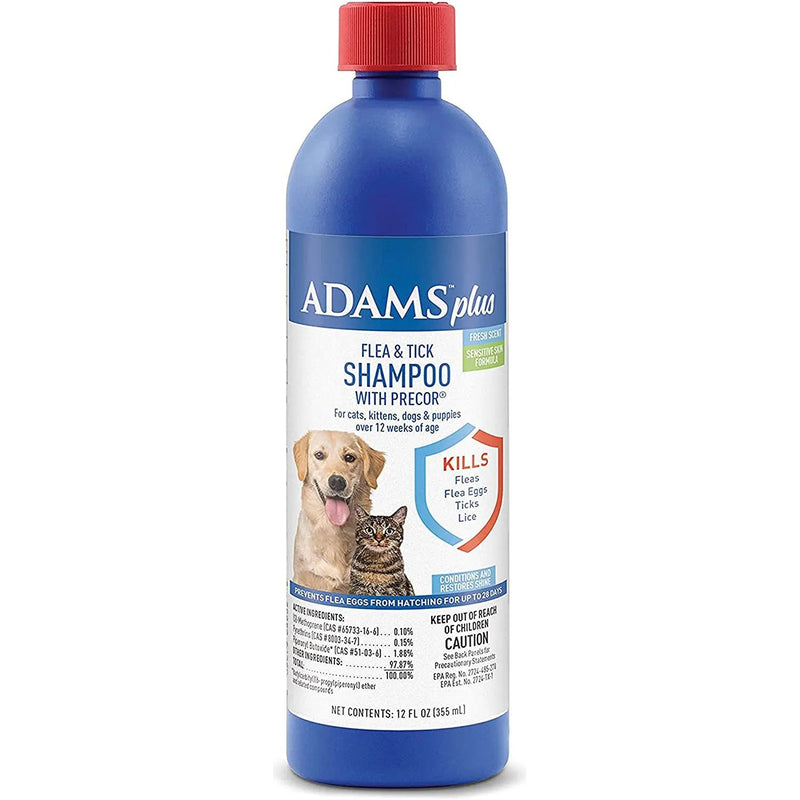 Adams Plus Flea and Tick Pet Shampoo With Precor 12 oz. Adams Plus