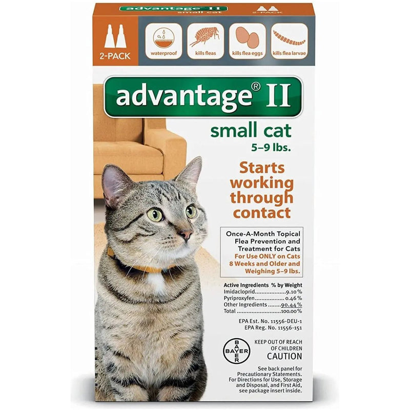Advantage II Topical Flea Prevention for Small Cat 5-9 lbs. 2PCK Bayer