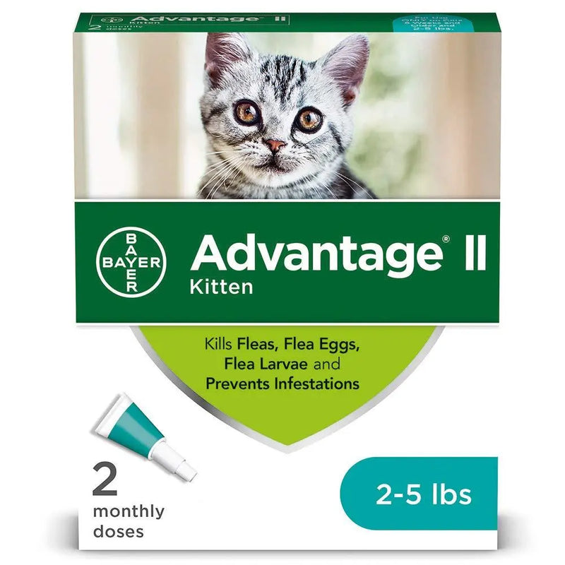 Bayer Advantage II Flea Treatment for Cats Kittens 2-5 lbs. 2pck Bayer