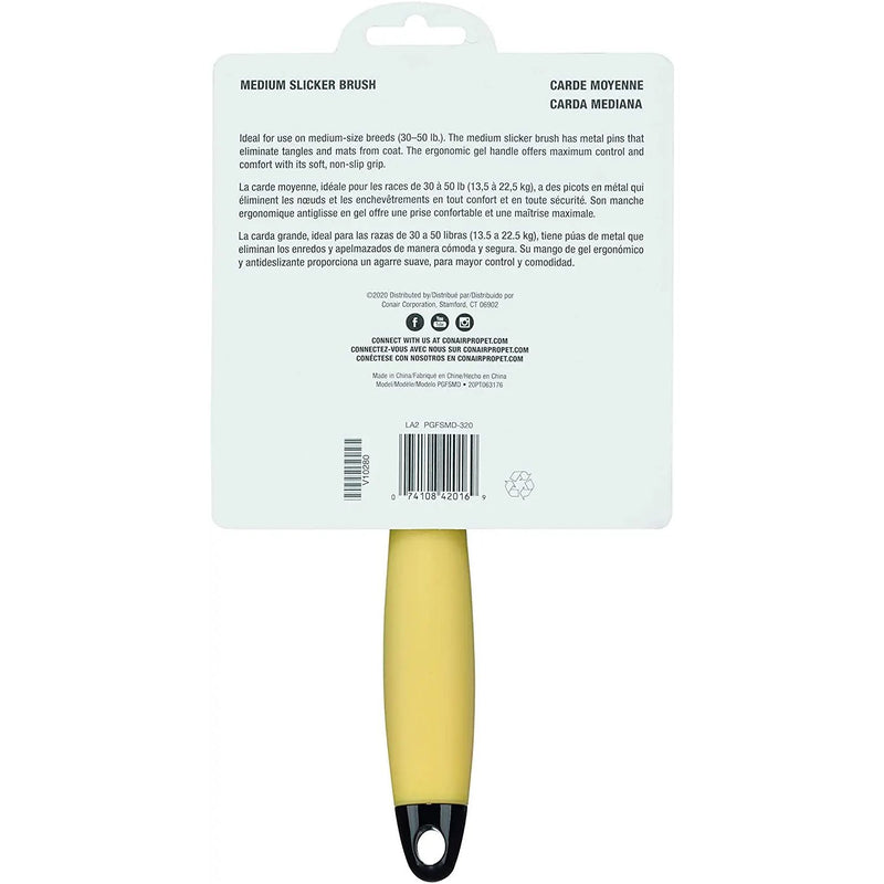 ConairPro Medium Slicker Brush for Dog and Cat Yellow ConairPro