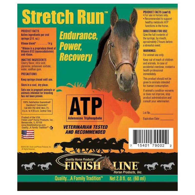 Finish Line Stretch Run Horse Energy Supplement  2 oz. Finish Line