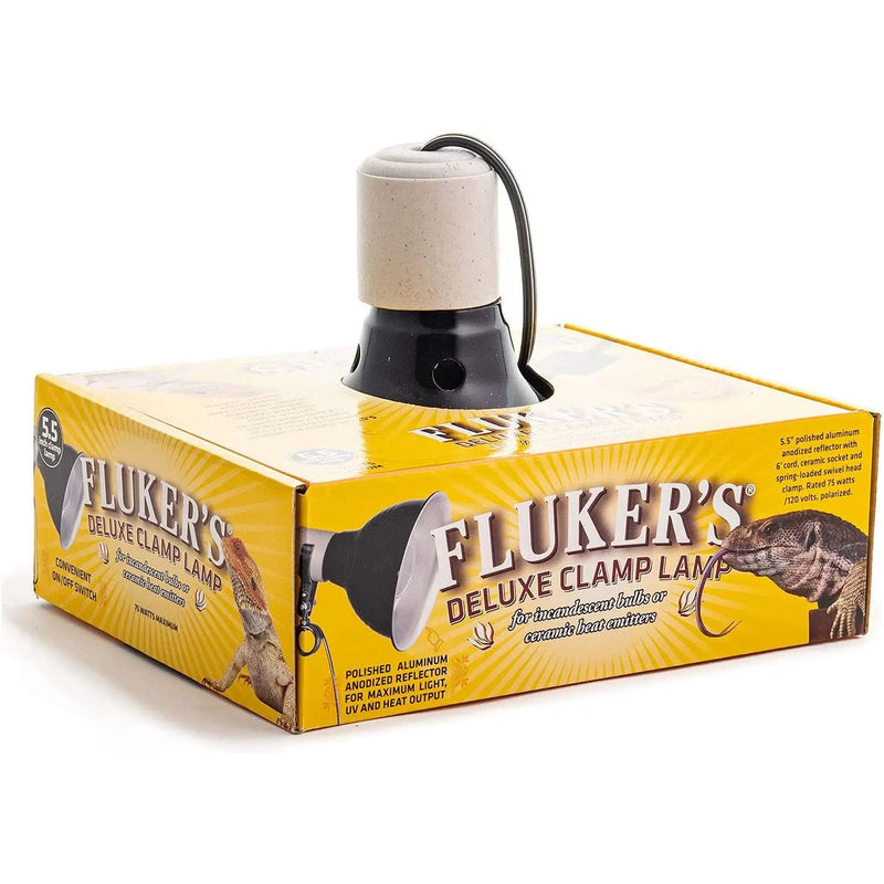 Fluker's Ceramic Clamp Lamp with Switch for Reptiles 75W 5.5-Inch Fluker's