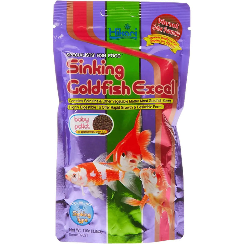 Hikari Sinking Goldfish Excel Baby Pellets Fish Food 3.8 oz. 2PK Hikari