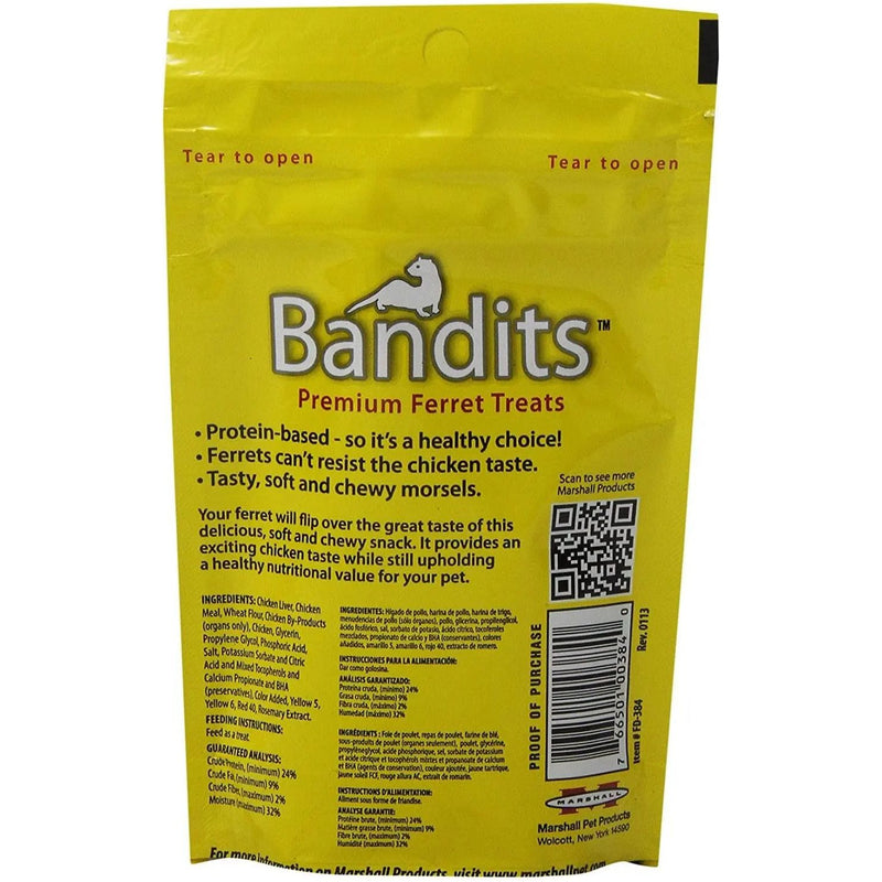 Marshall Bandits Premium Chicken Flavor Ferret Treats 3 oz. MARSHALL