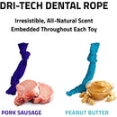 Playology Dri-Tech Peanut Butter Scent Dental Rope Dog Toy, Med PLAYOLOGY