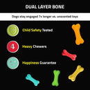 Playology Dual Layer Bone Dog Toy All Natural Chicken, Small PLAYOLOGY