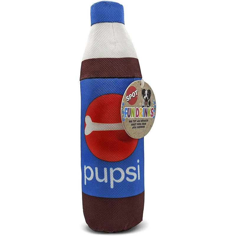 SPOT Fun Drinks Pupsi Soft Plush Dog Toy with Squeaker 11" SPOT