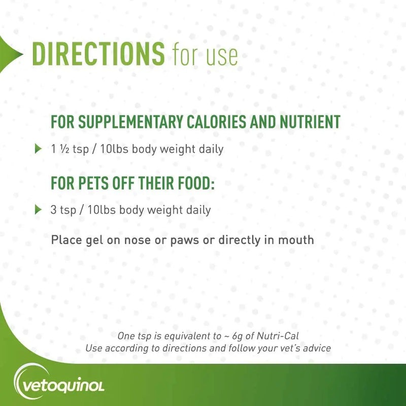 Vetoquinol Nutri-Cal Oral Gel Cats Dogs Supplement 4.25 oz. Vetoquinol