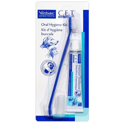 Virbac CET Oral Hygiene Dental Kit Pet w/Poultry Toothpaste 70G Virbac