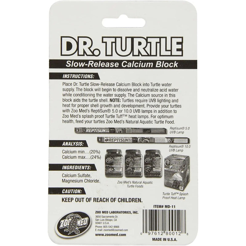 Zoo Med Dr.Turtle Slow-Release Sulfa Calcium Block Conditions Water Zoo Med