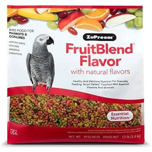 ZuPreem Fruitblend Natural Flavors Bird Food for Medium & Large Parrots 12 lbs. ZuPreem