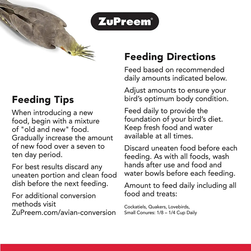 ZuPreem Natural Bird Food Smart Pellets for Medium Birds ZuPreem