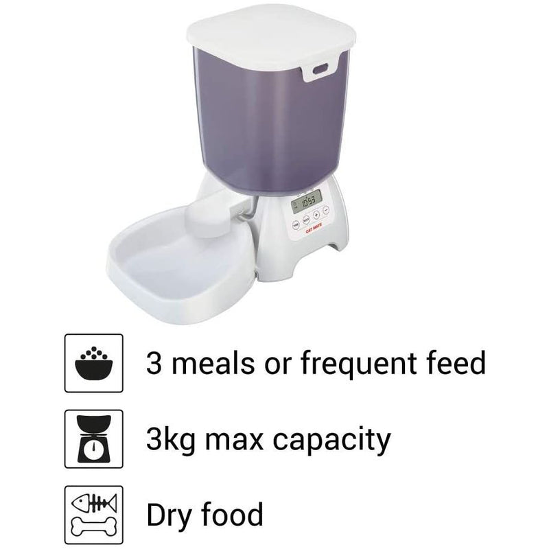 Cat Mate C3000 Automatic Dry Food Feeder for Cats & Small Dogs Closer Pets