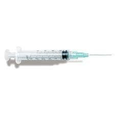 Exel Syringe & Needle 3mL Luer Lock 22G X 1" Hypodermic, 100/BX Exel