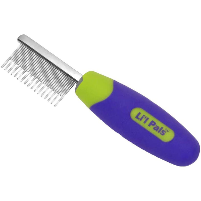 LilPals Stainless Steel Shedding Comb for Dogs, Green, XS LilPals
