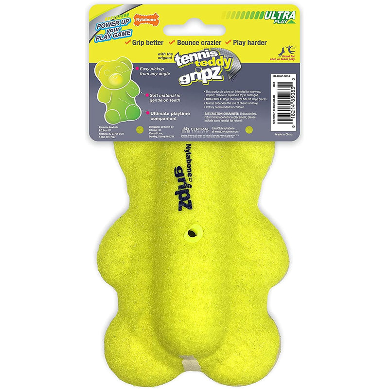 Nylabone Power Play Tennis Teddy Gripz Bear Dog Toy, Medium Nylabone