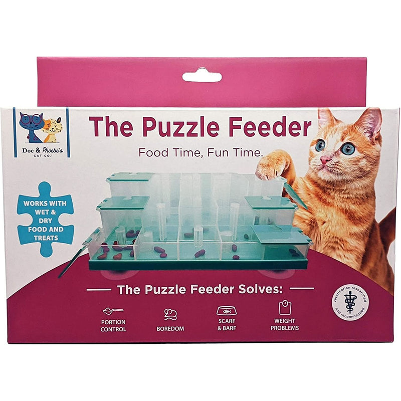 Spot Doc & Phoebe Puzzle Feeder for Cats, Blue SPOT