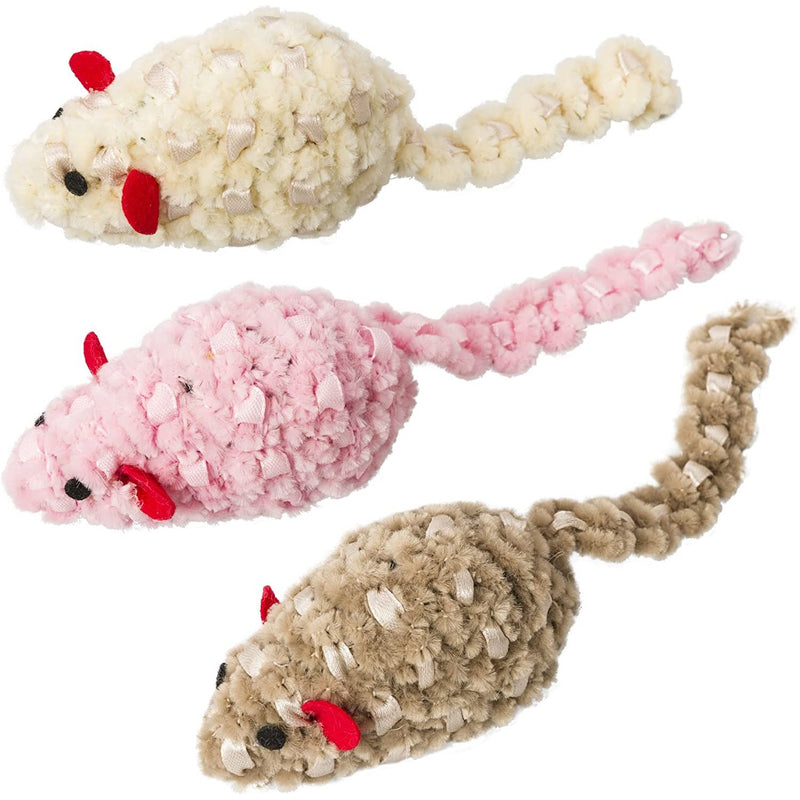 Spot Ethical Chenille Chaser Mouse Pet Feather Toys, Assorted Ethical Pet
