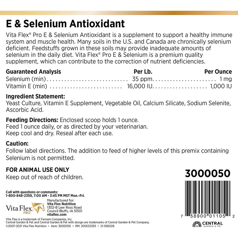 Vita Flex E and Selenium Supplement for Horses 20lbs. 320 Day Supply Vita Flex
